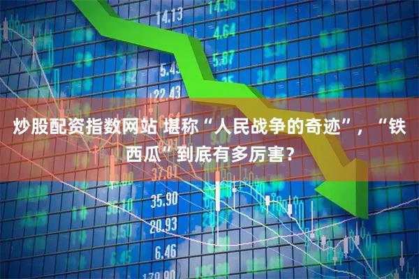 炒股配资指数网站 堪称“人民战争的奇迹”，“铁西瓜”到底有多厉害？